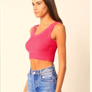Knit Pink Cropped Top 💕 Small 💕 Brand New